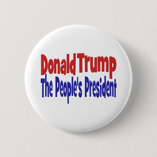 Donald Trump the Peoples President red blue 6 Cm Round Badge (Front)