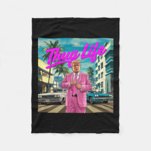 Donald Trump Thug Life Fleece Blanket