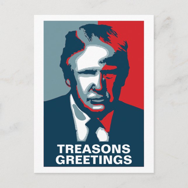 Donald Trump TREASONS GREETINGS Postcard (Front)