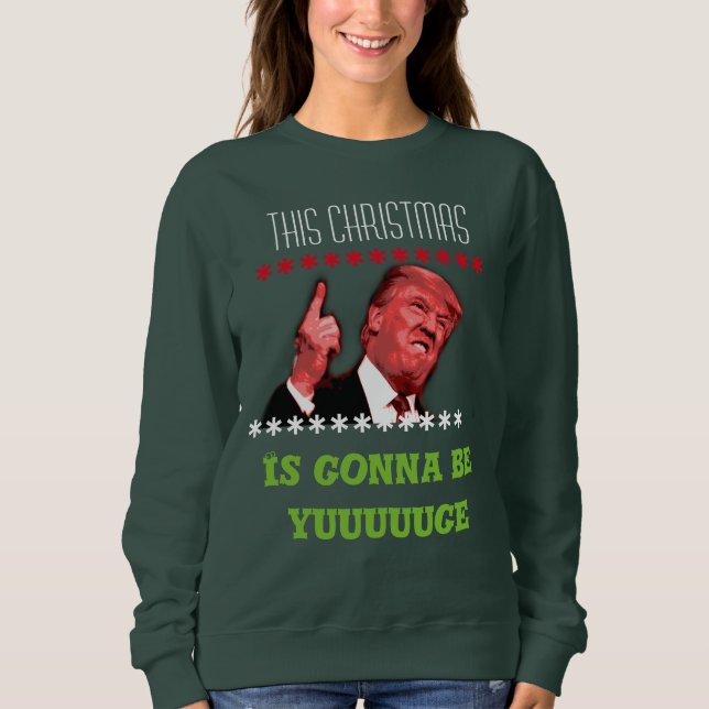 Donald Trump Ugly Christmas Sweater for Women 2 (Front)