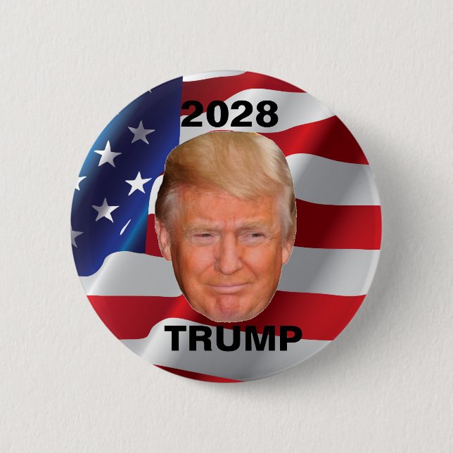 Donald Trump - United States President 2028 6 Cm Round Badge (Front)
