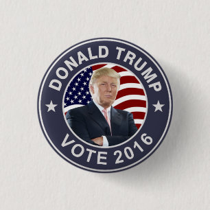 Donald Trump US Flag 3 Cm Round Badge