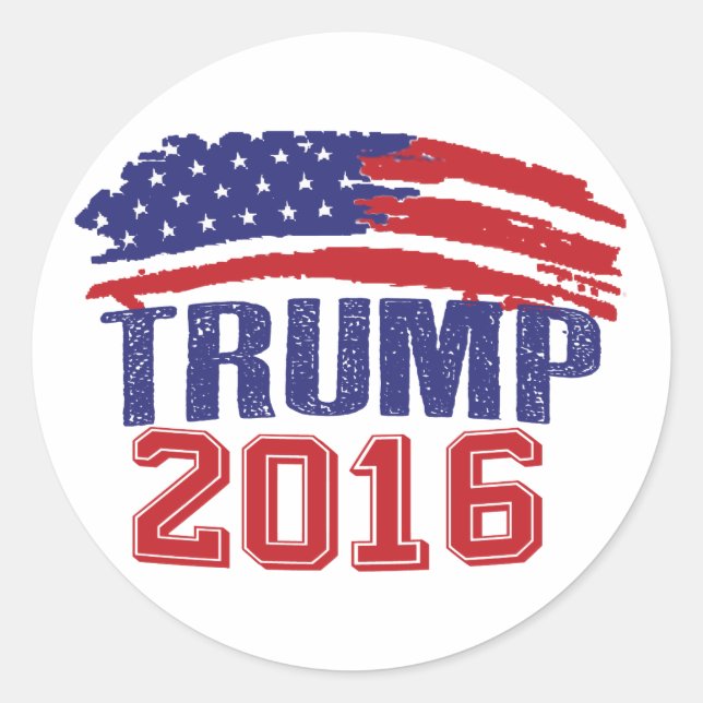 Donald Trump US Flag Classic Round Sticker (Front)