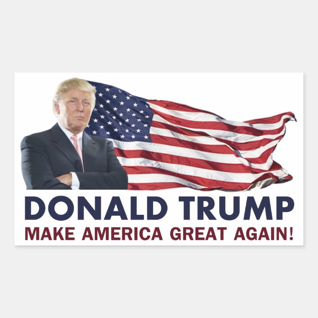 Donald Trump US Flag Rectangular Sticker (Front)