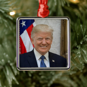 Donald Trump US President White House MAGA 2024  Metal Tree Decoration