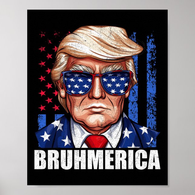 Donald Trump Usa American Flag Funny Distressed  Poster (Front)