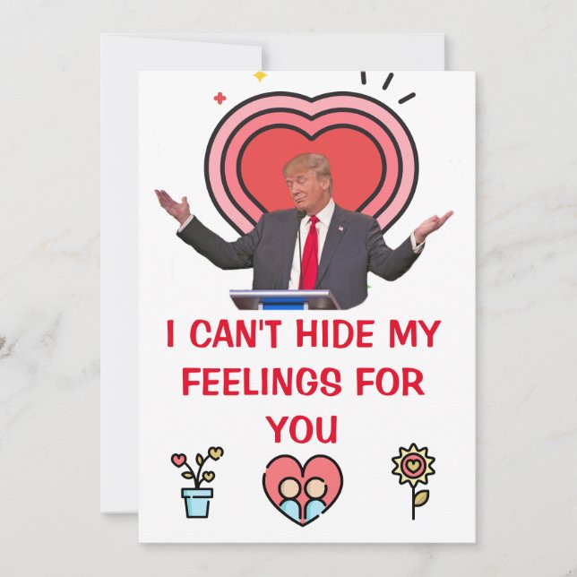 donald trump valentines day  FUNNY Holiday Card (Front)
