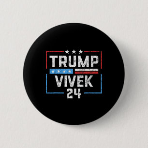 Donald Trump Vivek Ramaswamy 2024 President Republ 6 Cm Round Badge