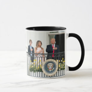 Donald Trump, W/ Melania & Barron At White House Mug