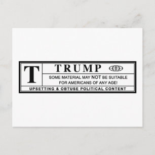 Donald Trump Warning Label Postcard