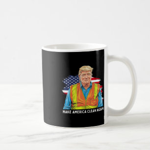 Donald Trump Wearing Garge Worker Vest Make Americ Coffee Mug