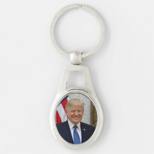 Donald Trump White House President Portrait Keycha Key Ring