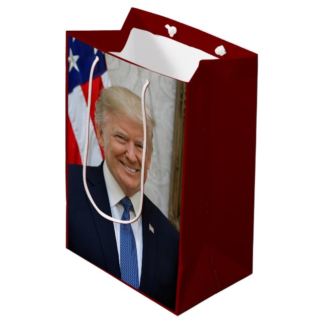Donald Trump White House President Portrait Medium Gift Bag (Front Angled)