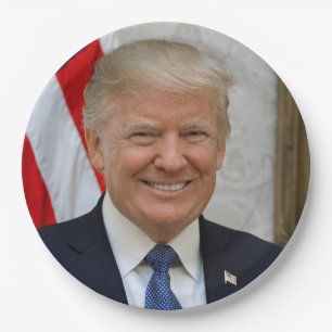Donald Trump White House President Portrait Paper  Plate