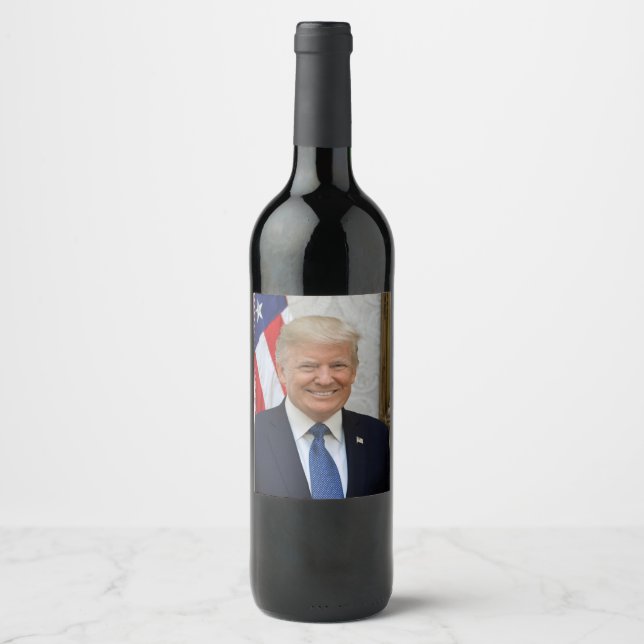 Donald Trump White House President Portrait Wine Label (Front)