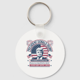 Donald Trump Wins 47th President - 2024 Potus Inau Key Ring