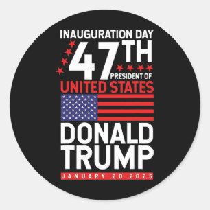 Donald Trump Won 2024 Election Inauguration Men Wo Classic Round Sticker