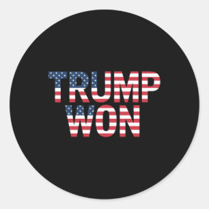 Donald Trump Won 2024 Election Republican Win Trum Classic Round Sticker