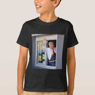 Donald Trump Works The Fry Station And Holds A Dri T-Shirt