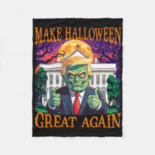 Donald Trump Zombie Make Halloween Great Again Tru Fleece Blanket