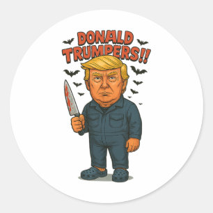Donald Trumpers Halloween Design Funny Political C Classic Round Sticker