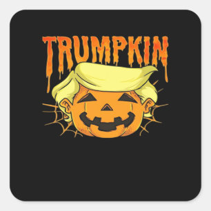 Donald Trumpkin Funny President Party Halloween Cl Square Sticker