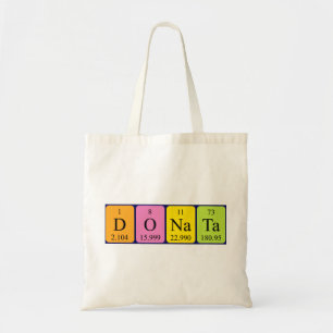 Donata periodic table name tote bag