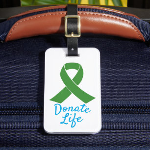 Donate Life Blue & Green Customisable Luggage Tag