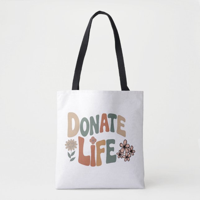 Donate Life BoHo Awareness Tote Bag (Front)