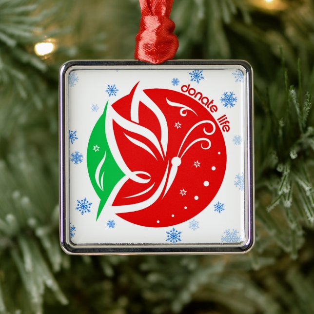 Donate Life Butterfly Donor Awareness Christmas Metal Tree Decoration (Tree)