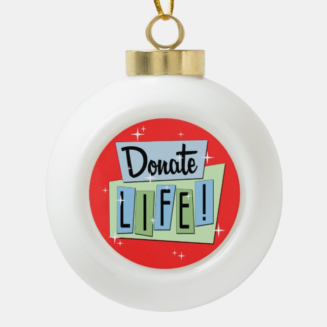 Donate Life retro tree ornament (Front)
