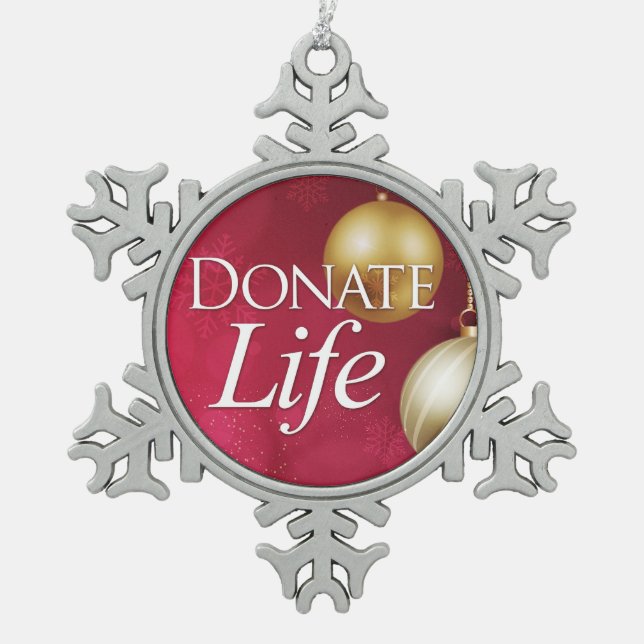 Donate Life with Ornaments and Snowflakes (Front)