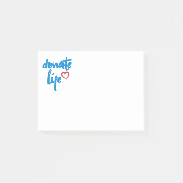 Donate Life with red heart Post-it Notes (Front)