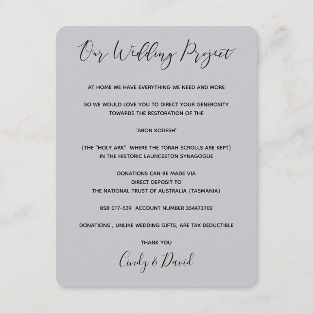 Donation Card - Romantic Forest (Front)