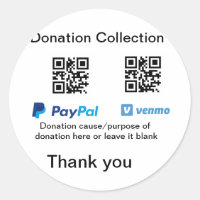 Donation Collection tip jar add your q r name caus