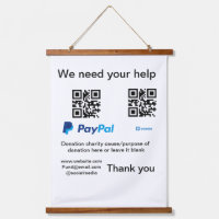 Donation Collection tip jar add your q r name caus