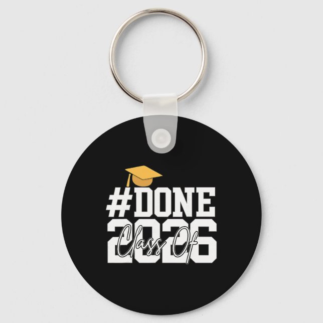 Done Cl Of 2026 Graduation Party Graduation Studen Key Ring (Front)