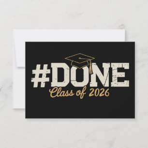 Done Class Of 2026 Gold Graduation Graduate Announcement
