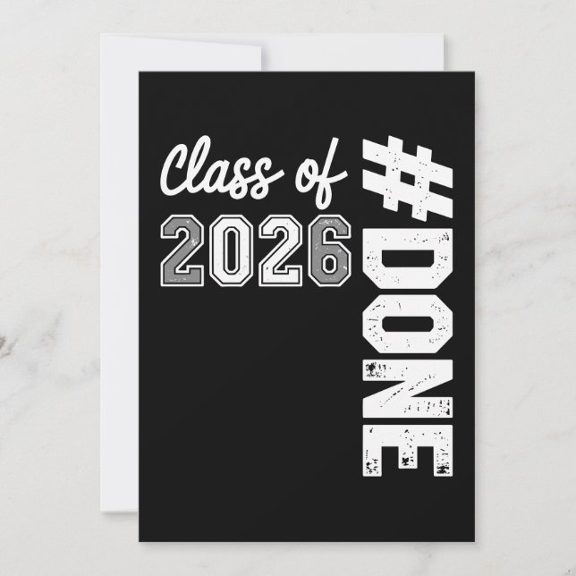DONE Class Of 2026 Graduation 26 Proud Graduate Invitation (Front)