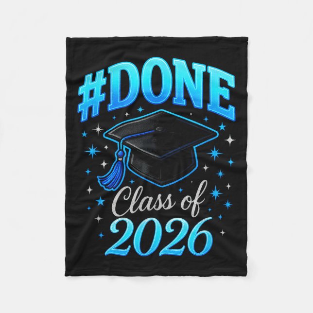 #done class of 2026 - senior graduation coquette  fleece blanket (Front)