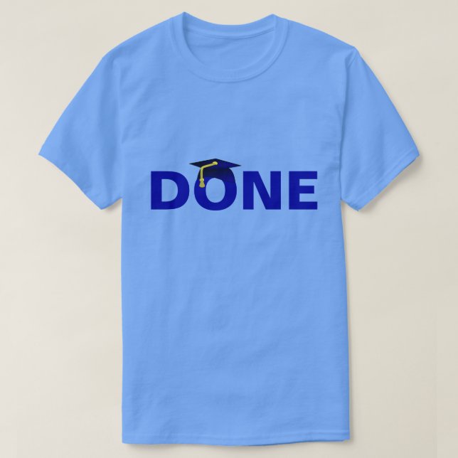 Done Dark Blue Mortarboard T-Shirt (Design Front)