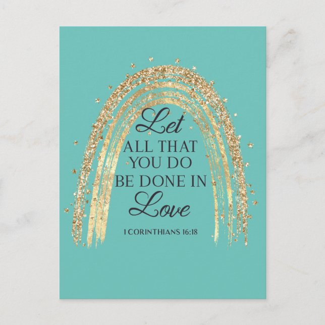Done In Love Gold Rainbow  Postcard (Front)