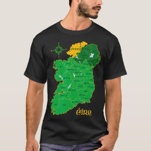 Donegal Ireland County Map Eire Irish Travel  T-Shirt