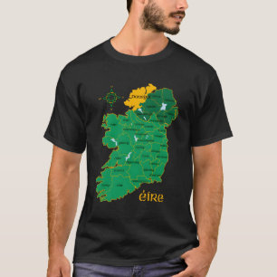 Donegal Ireland County Map Eire Irish Travel T-Shirt