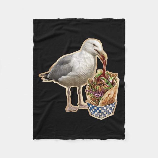 Doner Kebab Seagull Fleece Blanket (Front)