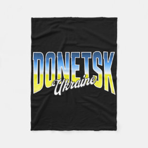 Donetsk Ukraine Patriotic Flag National Pride  Fleece Blanket