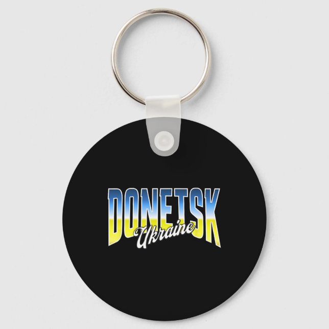 Donetsk Ukraine Patriotic Flag National Pride  Key Ring (Front)
