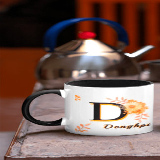 donghpi name Mug–Elegant Letter D  Coffee cup