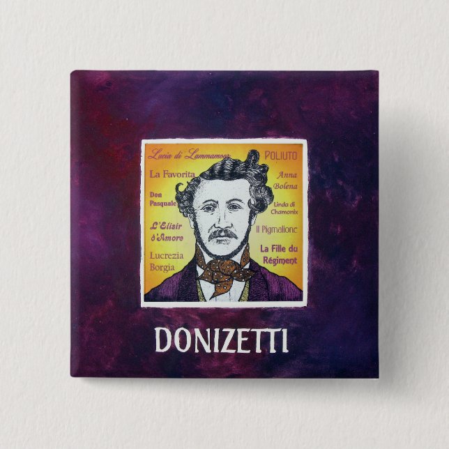 Donizetti 15 Cm Square Badge (Front)