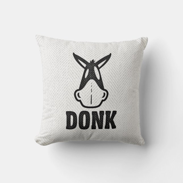 DONK - Black on White - Pillow (Front)